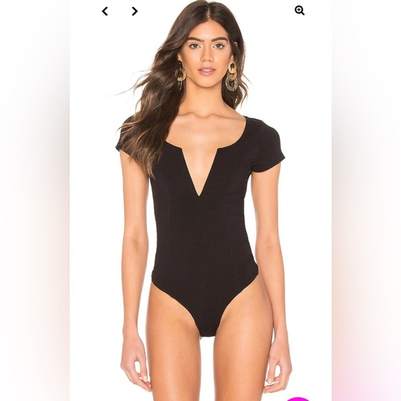 Free People Deep Conversations Bodysuit Black XS - Picture 2 of 9